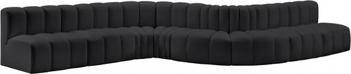 Meridian Furniture - Arc Vegan Leather 8 Piece Sectional in Black - 101Black-S8C - GreatFurnitureDeal