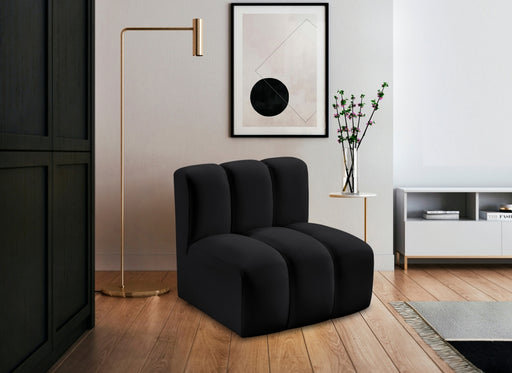 Meridian Furniture - Arc Vegan Leather Modular Chair in Black - 101Black-ST - GreatFurnitureDeal