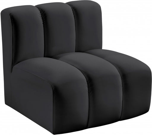 Meridian Furniture - Arc Vegan Leather Modular Chair in Black - 101Black-ST - GreatFurnitureDeal