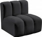 Meridian Furniture - Arc Vegan Leather Modular Chair in Black - 101Black-ST - GreatFurnitureDeal
