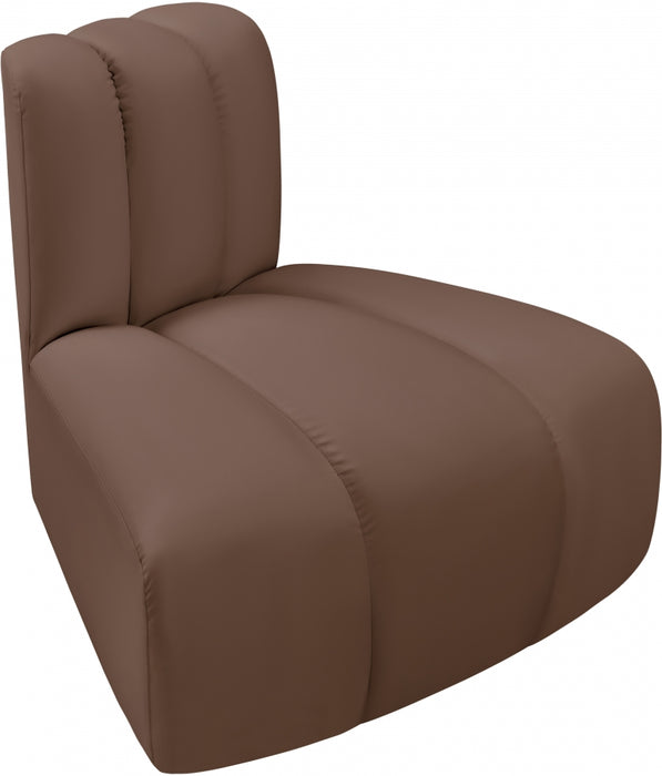 Meridian Furniture - Arc Vegan Leather Modular Chair in Brown - 101Brown-RC - GreatFurnitureDeal