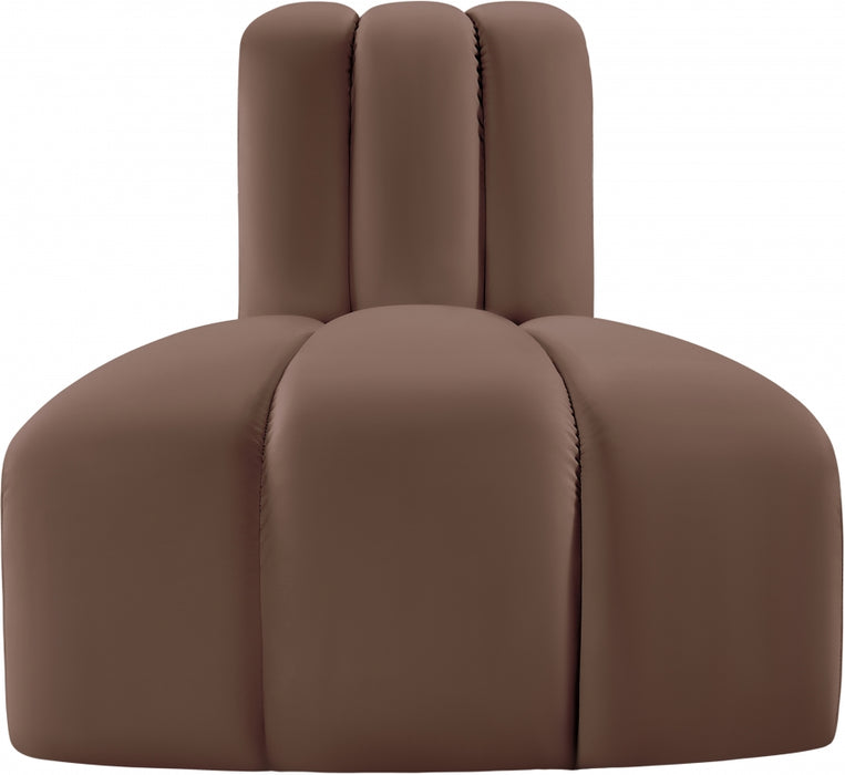 Meridian Furniture - Arc Vegan Leather Modular Chair in Brown - 101Brown-RC - GreatFurnitureDeal