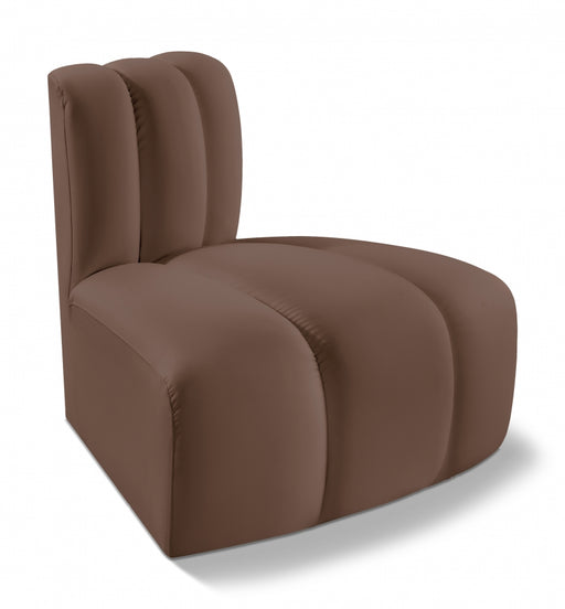 Meridian Furniture - Arc Vegan Leather Modular Chair in Brown - 101Brown-RC - GreatFurnitureDeal