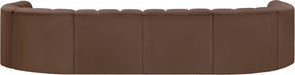 Meridian Furniture - Arc Vegan Leather Fabric 10 Piece Sectional in Brown - 101Brown-S10A - GreatFurnitureDeal