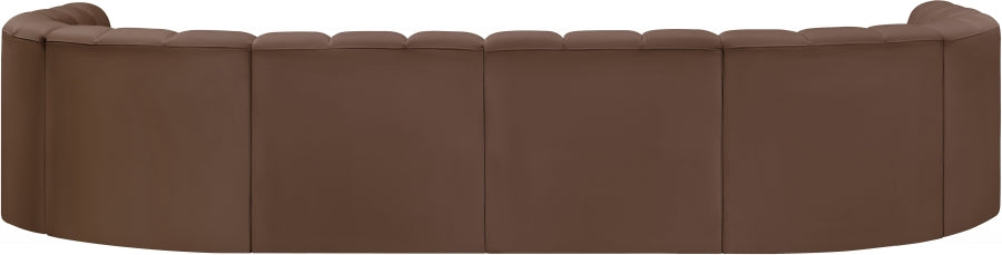 Meridian Furniture - Arc Vegan Leather Fabric 10 Piece Sectional in Brown - 101Brown-S10A - GreatFurnitureDeal