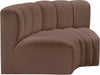 Meridian Furniture - Arc Vegan Leather Modular Sofa in Brown - 101Brown-S2B - GreatFurnitureDeal