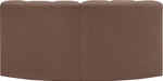 Meridian Furniture - Arc Vegan Leather Modular Sofa in Brown - 101Brown-S2B - GreatFurnitureDeal