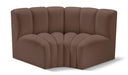 Meridian Furniture - Arc Vegan Leather Modular Sofa in Brown - 101Brown-S2B - GreatFurnitureDeal