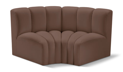 Meridian Furniture - Arc Vegan Leather Modular Sofa in Brown - 101Brown-S2B - GreatFurnitureDeal