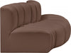 Meridian Furniture - Arc Vegan Leather 3 Piece Sectional in Brown - 101Brown-S3E - GreatFurnitureDeal