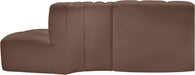 Meridian Furniture - Arc Vegan Leather 3 Piece Sectional in Brown - 101Brown-S3E - GreatFurnitureDeal