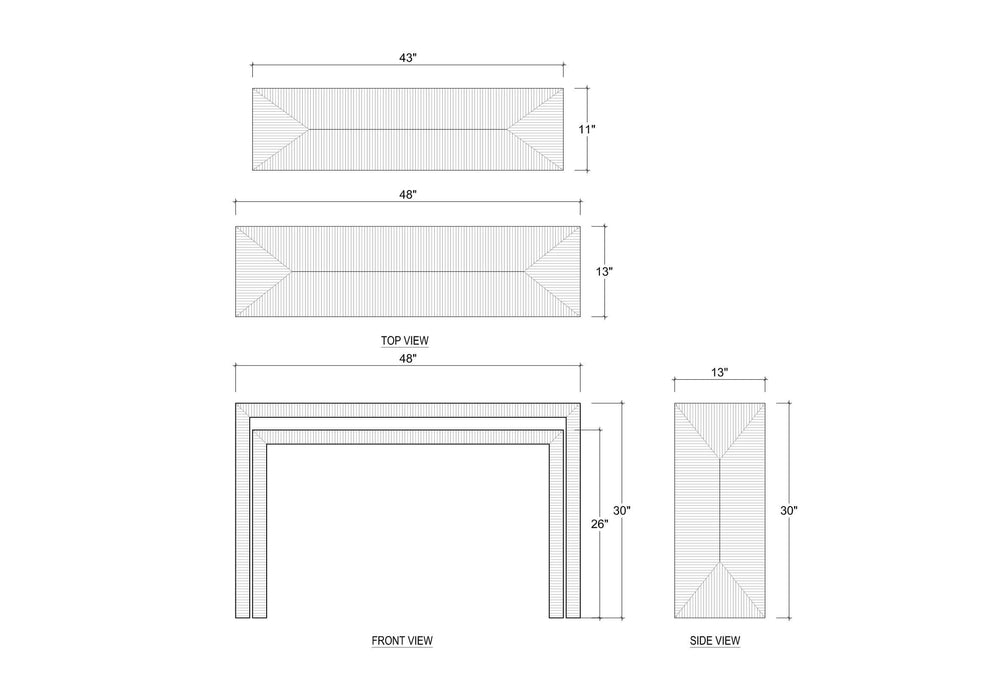 Bramble - Tuscan Rush Nesting Console w/ Tempered Glass - BR-28065 - GreatFurnitureDeal