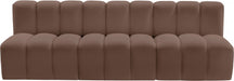 Meridian Furniture - Arc Vegan Leather Modular Sofa in Brown - 101Brown-S3F - GreatFurnitureDeal