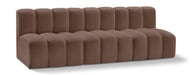 Meridian Furniture - Arc Vegan Leather Modular Sofa in Brown - 101Brown-S3F - GreatFurnitureDeal