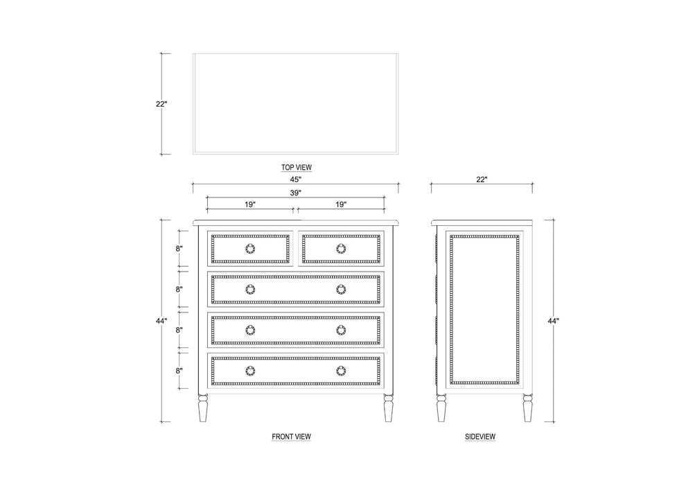 Bramble - Cholet 5 Drawer Dresser In Architectural White - 28066HRW----LDT - GreatFurnitureDeal