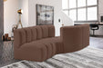 Meridian Furniture - Arc Vegan Leather 4 Piece Sectional in Brown - 101Brown-S4A - GreatFurnitureDeal