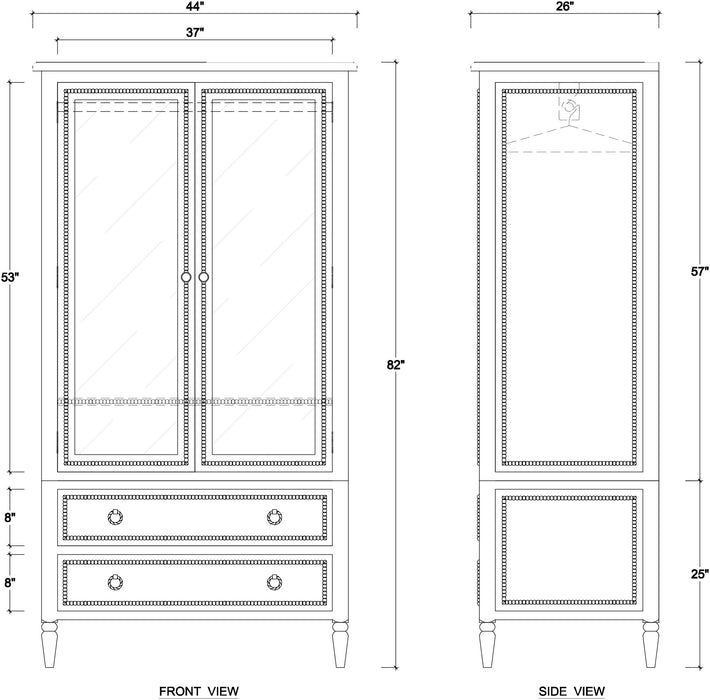 Bramble - Cholet Wardrobe w/ 2 Drawer - BR-28067 - GreatFurnitureDeal