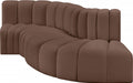 Meridian Furniture - Arc Vegan Leather 4 Piece Sectional in Brown - 101Brown-S4D - GreatFurnitureDeal