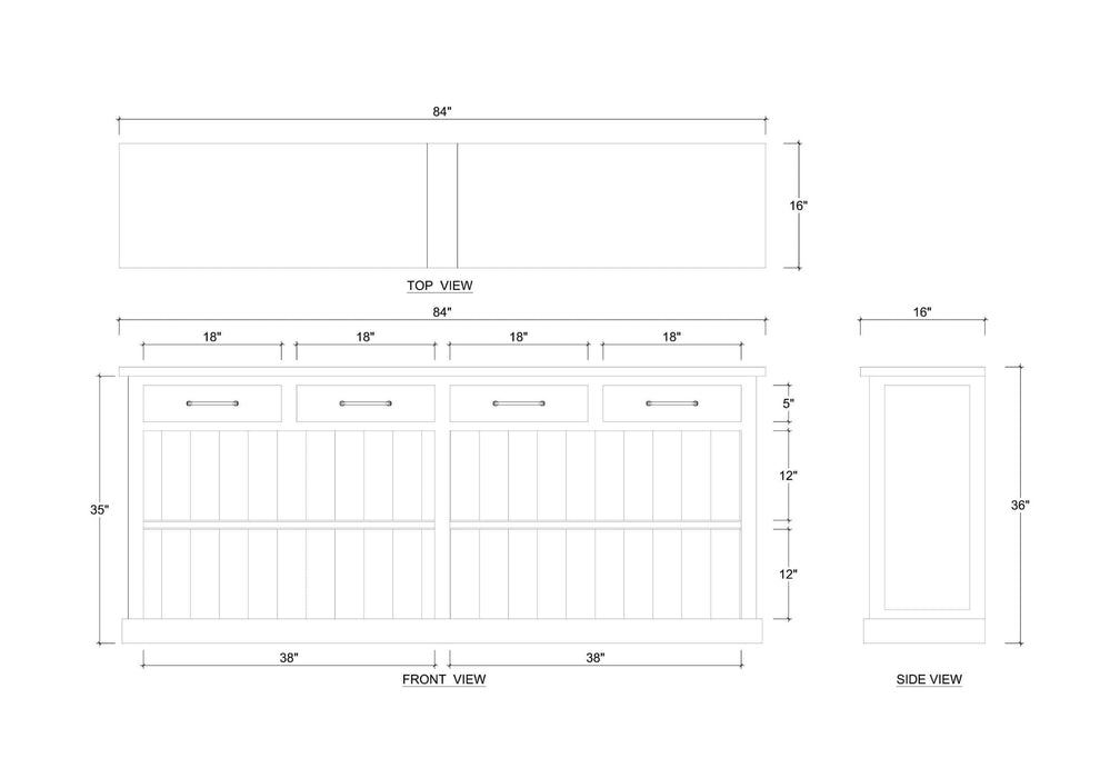 Bramble - Cambria Open Buffet In White Harvest - 28070WHD----- - GreatFurnitureDeal