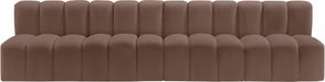 Meridian Furniture - Arc Vegan Leather 4 Piece Sectional in Brown - 101Brown-S4E - GreatFurnitureDeal