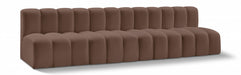 Meridian Furniture - Arc Vegan Leather 4 Piece Sectional in Brown - 101Brown-S4E - GreatFurnitureDeal