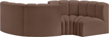 Meridian Furniture - Arc Vegan Leather 4 Piece Sectional in Brown - 101Brown-S4F - GreatFurnitureDeal