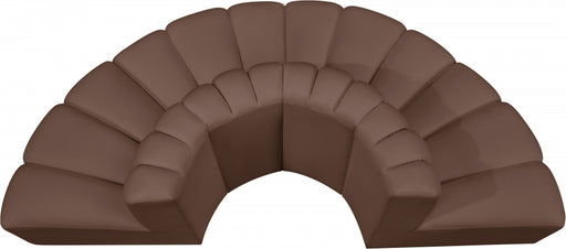 Meridian Furniture - Arc Vegan Leather 4 Piece Sectional in Brown - 101Brown-S4G - GreatFurnitureDeal