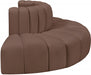 Meridian Furniture - Arc Vegan Leather 4 Piece Sectional in Brown - 101Brown-S4G - GreatFurnitureDeal