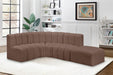 Meridian Furniture - Arc Vegan Leather 5 Piece Sectional in Brown - 101Brown-S5C - GreatFurnitureDeal