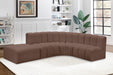 Meridian Furniture - Arc Vegan Leather 5 Piece Sectional in Brown - 101Brown-S5C - GreatFurnitureDeal