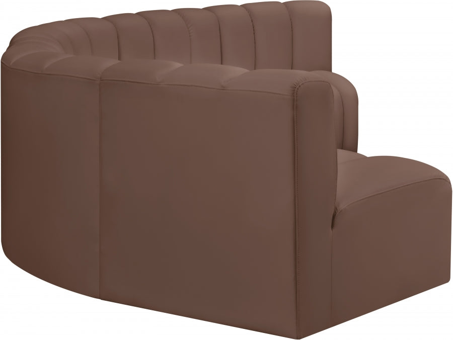 Meridian Furniture - Arc Vegan Leather 6 Piece Sectional in Brown - 101Brown-S6B - GreatFurnitureDeal