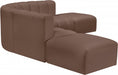 Meridian Furniture - Arc Vegan Leather 6 Piece Sectional in Brown - 101Brown-S6C - GreatFurnitureDeal