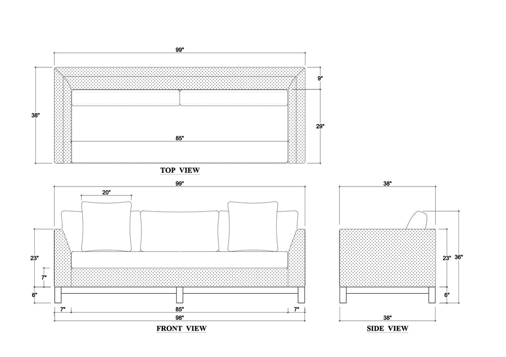 Bramble - Aberdeen Sofa in Dark Walnut, Dinara Natural - US-WS-28080WLTSF227----
