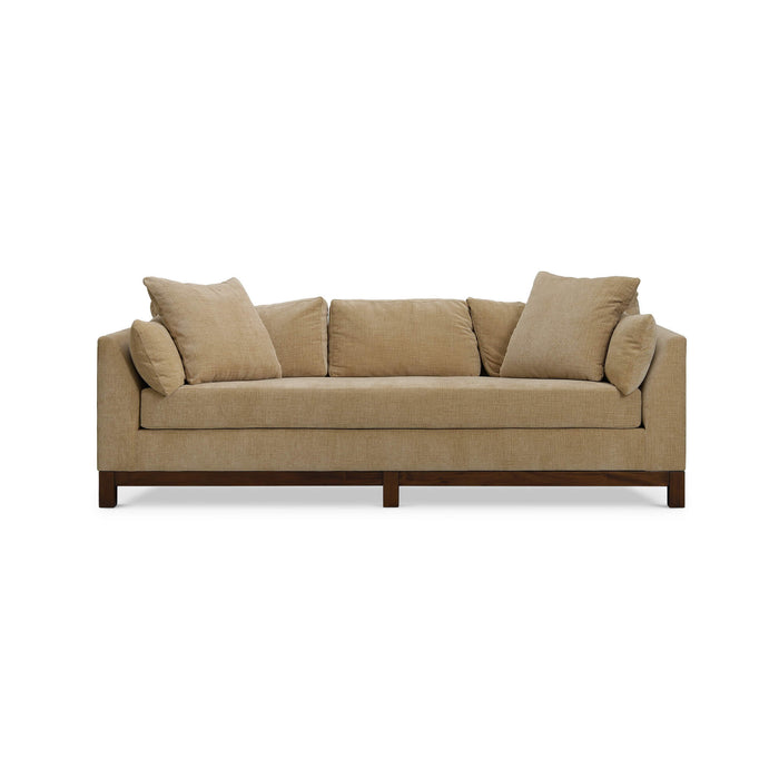 Bramble - Aberdeen Sofa in Walnut w/ Thames French Yellow Performance Fabric - 28080WLTSF246---- - GreatFurnitureDeal