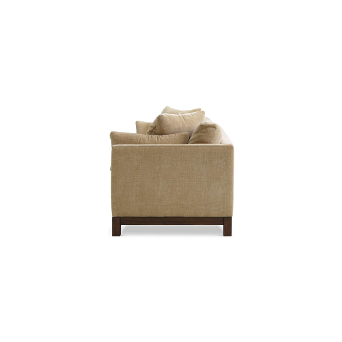 Bramble - Aberdeen Sofa in Walnut w/ Thames French Yellow Performance Fabric - 28080WLTSF246---- - GreatFurnitureDeal