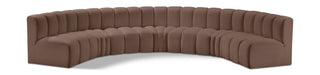 Meridian Furniture - Arc Vegan Leather 7 Piece Sectional in Brown - 101Brown-S7B - GreatFurnitureDeal