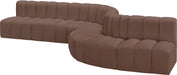 Meridian Furniture - Arc Vegan Leather 7 Piece Sectional in Brown - 101Brown-S7C - GreatFurnitureDeal