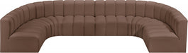 Meridian Furniture - Arc Vegan Leather 8 Piece Sectional in Brown - 101Brown-S8A - GreatFurnitureDeal