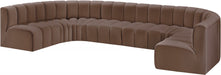 Meridian Furniture - Arc Vegan Leather 8 Piece Sectional in Brown - 101Brown-S8A - GreatFurnitureDeal