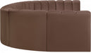 Meridian Furniture - Arc Vegan Leather 8 Piece Sectional in Brown - 101Brown-S8A - GreatFurnitureDeal