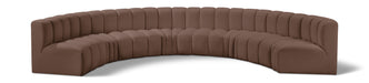 Meridian Furniture - Arc Vegan Leather 8 Piece Sectional in Brown - 101Brown-S8B - GreatFurnitureDeal