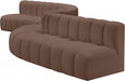 Meridian Furniture - Arc Vegan Leather 8 Piece Sectional in Brown - 101Brown-S8C - GreatFurnitureDeal