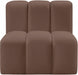 Meridian Furniture - Arc Vegan Leather Modular Chair in Brown - 101Brown-ST - GreatFurnitureDeal