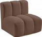 Meridian Furniture - Arc Vegan Leather Modular Chair in Brown - 101Brown-ST - GreatFurnitureDeal