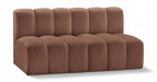 Meridian Furniture - Arc Vegan Leather Modular Sofa in Brown - 101Brown-S2A - GreatFurnitureDeal