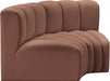 Meridian Furniture - Arc Vegan Leather Modular Sofa in Cognac - 101Cognac-S2B - GreatFurnitureDeal