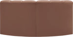 Meridian Furniture - Arc Vegan Leather Modular Sofa in Cognac - 101Cognac-S2B - GreatFurnitureDeal