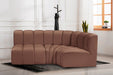 Meridian Furniture - Arc Vegan Leather 3 Piece Sectional in Cognac - 101Cognac-S3A - GreatFurnitureDeal