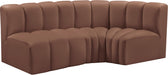 Meridian Furniture - Arc Vegan Leather 3 Piece Sectional in Cognac - 101Cognac-S3A - GreatFurnitureDeal