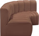 Meridian Furniture - Arc Vegan Leather 3 Piece Sectional in Cognac - 101Cognac-S3A - GreatFurnitureDeal